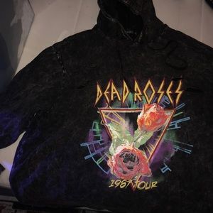 Dead roses distressed hoodie